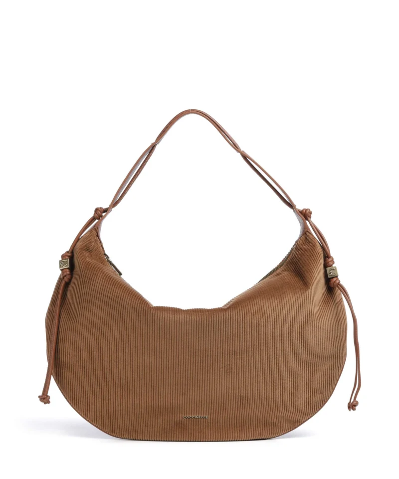 Coccinelle Thess Corduroy Bolso de hobo cognac