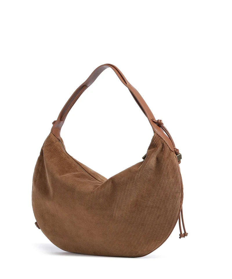 Coccinelle Thess Corduroy Bolso de hobo cognac