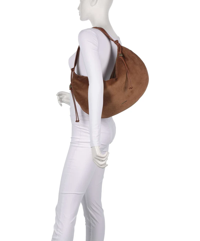 Coccinelle Thess Corduroy Bolso de hobo cognac