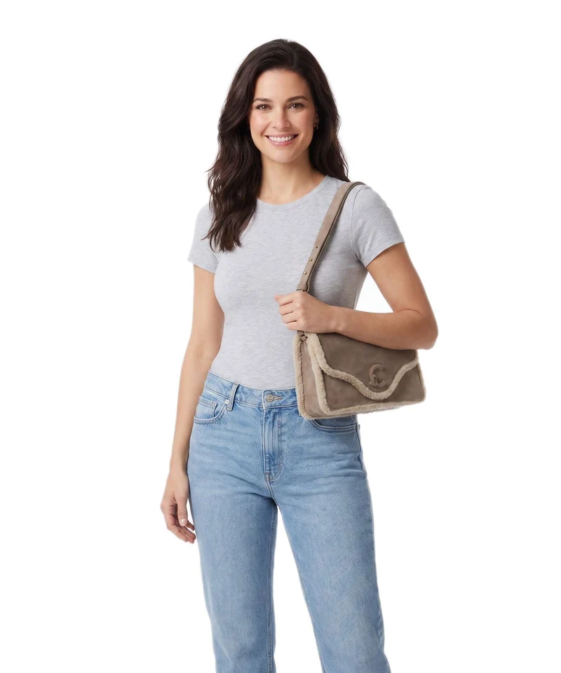 Coccinelle C-Me Softy Suede Bolso de hombro warm taupe