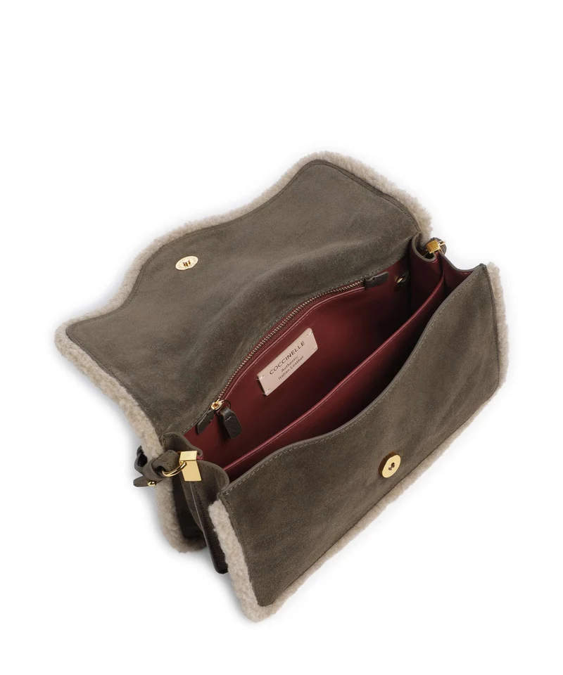 Coccinelle C-Me Softy Suede Bolso de hombro fango/warm taupe