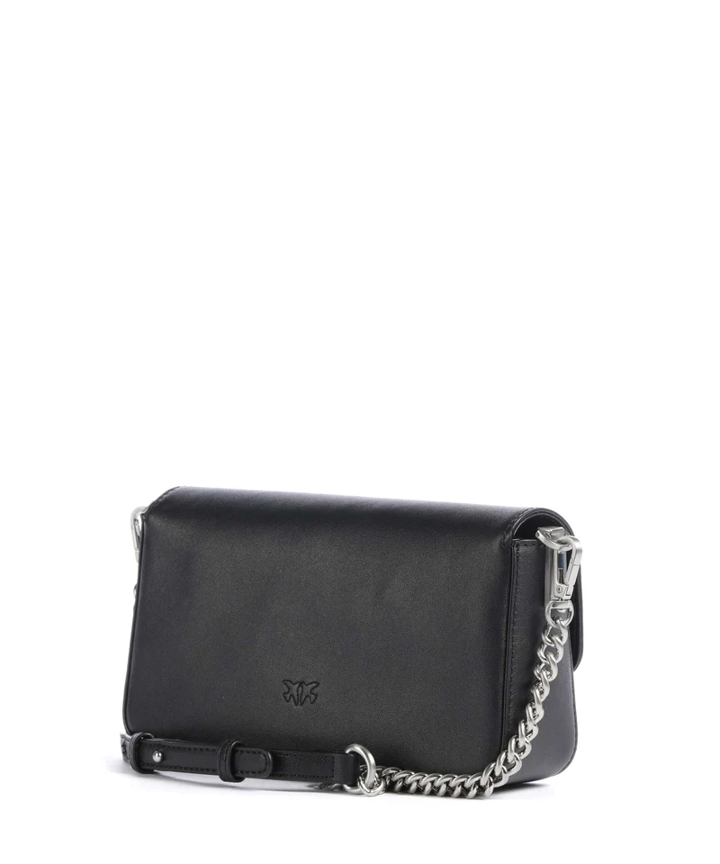 Pinko Love One Mini Slouchy Bandolera nero limousine/matt silver