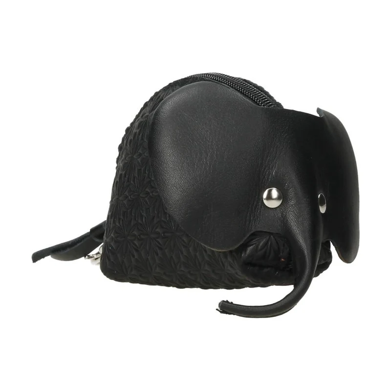 Monedero de Piel Elefante Mujer Negro