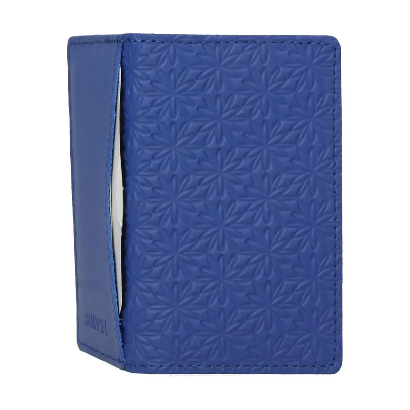 Tarjetero de Piel Minimalista Azul