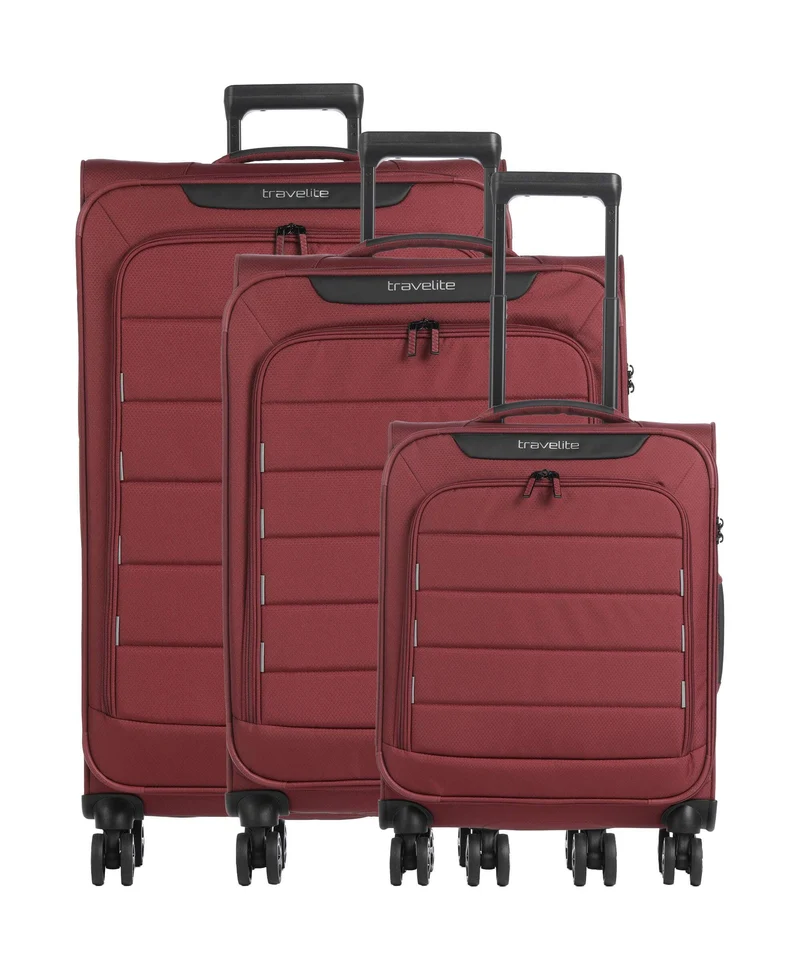 Travelite Skaii Juego de maletas (4 ruedas) red