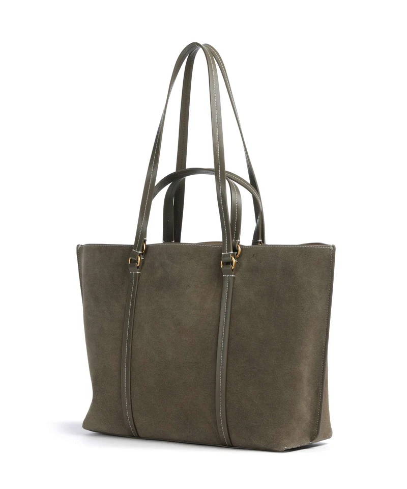 Pinko Carrie Big Bolsa shopping verde/oliva scuro/antique gold