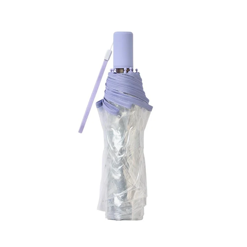 Paraguas Transparente Mujer Bisetti Stars Plegable Malva