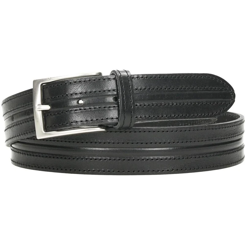 Cinturón de Piel Hombre Negro Casual 35 mm Fabricado en España