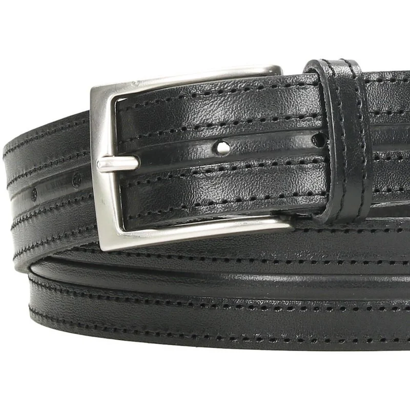 Cinturón de Piel Hombre Negro Casual 35 mm Fabricado en España