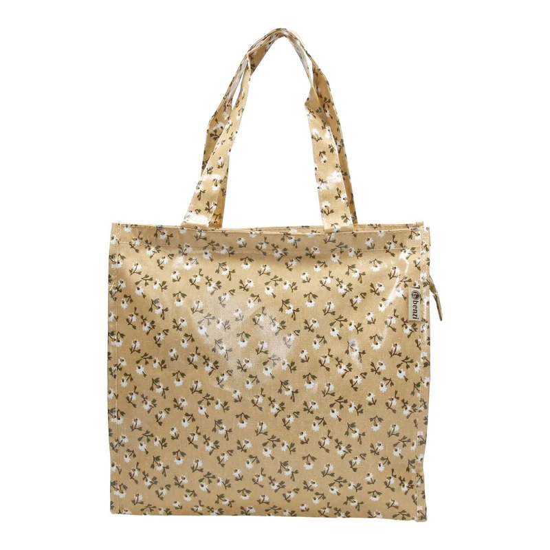 Bolsa Multiusos Benzi Plastificada Beige Flores