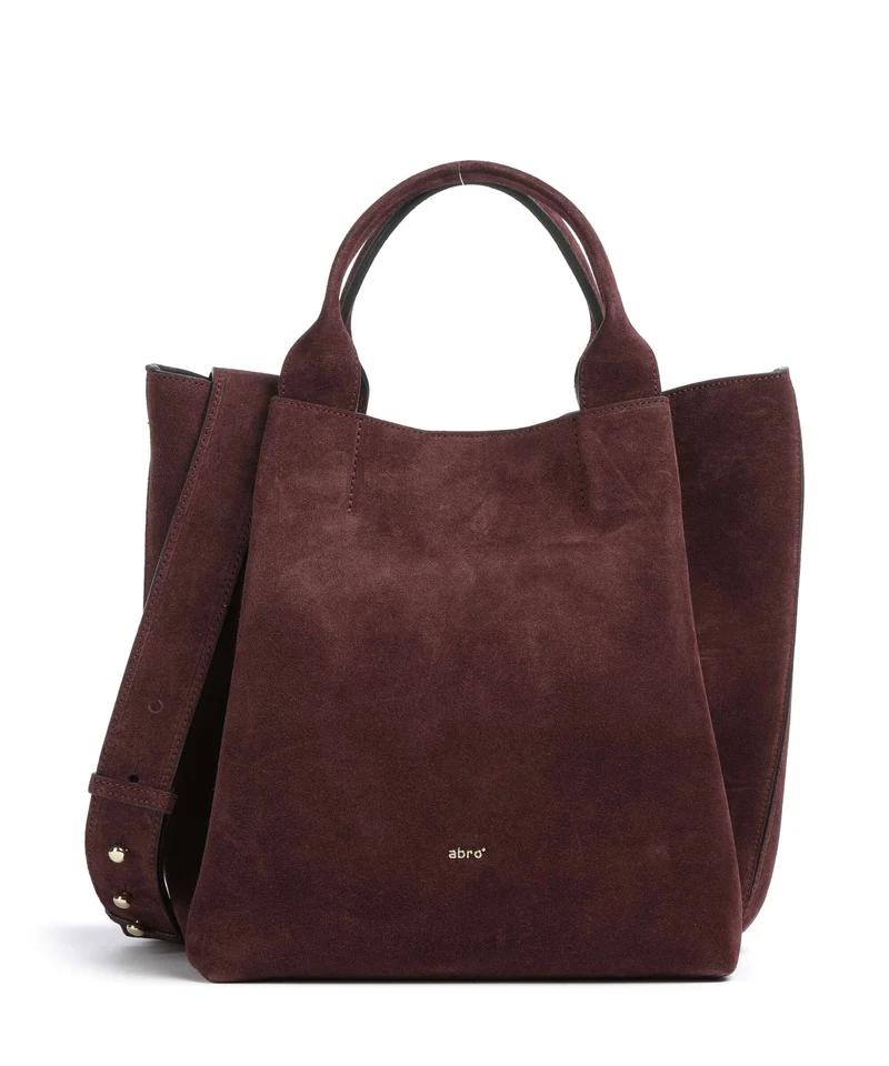 Abro Suede Essential Medium Bolso de mano burgundy