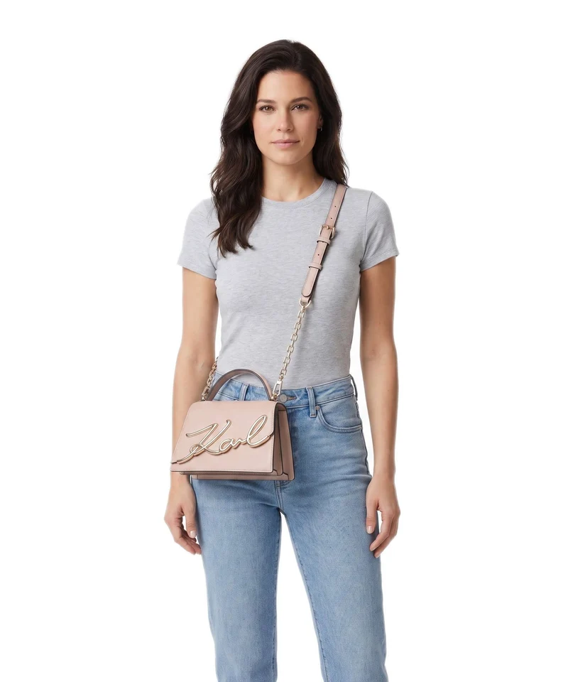 Karl Lagerfeld K/Signature 2.0 Bandolera nude pink