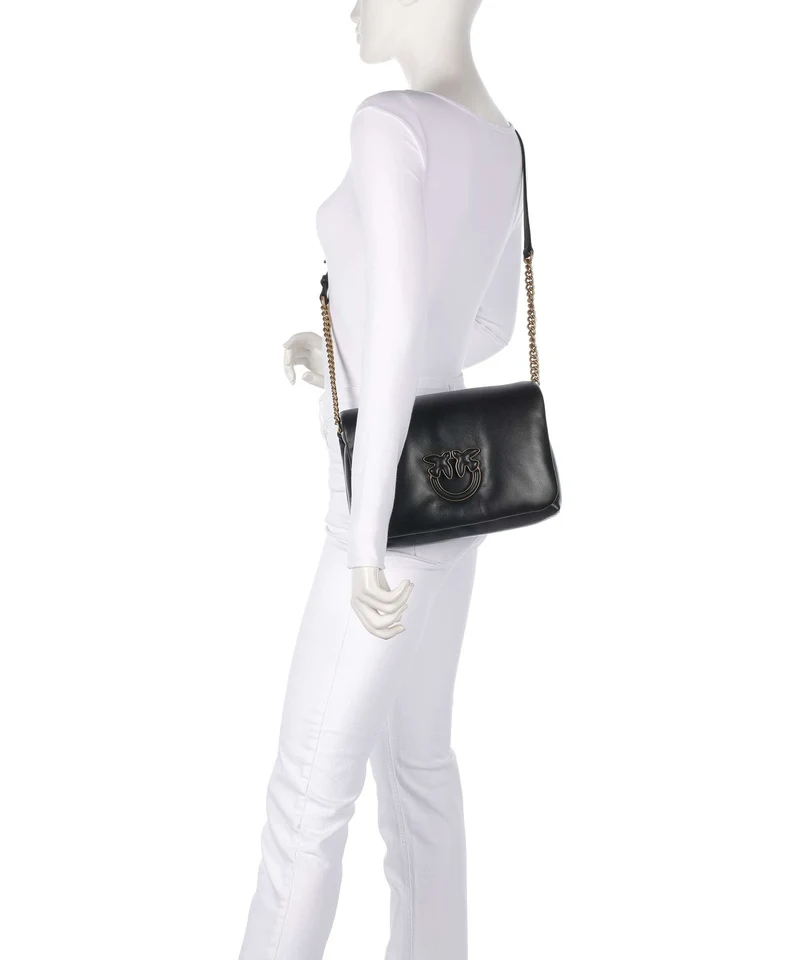 Pinko Love Click Puff Classic Bandolera nero/antique gold