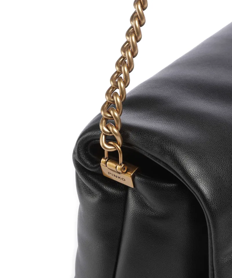 Pinko Love Click Puff Classic Bandolera nero/antique gold