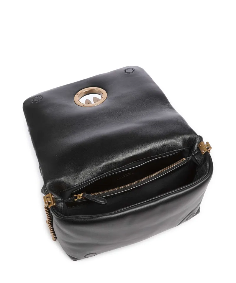 Pinko Love Click Puff Classic Bandolera nero/antique gold