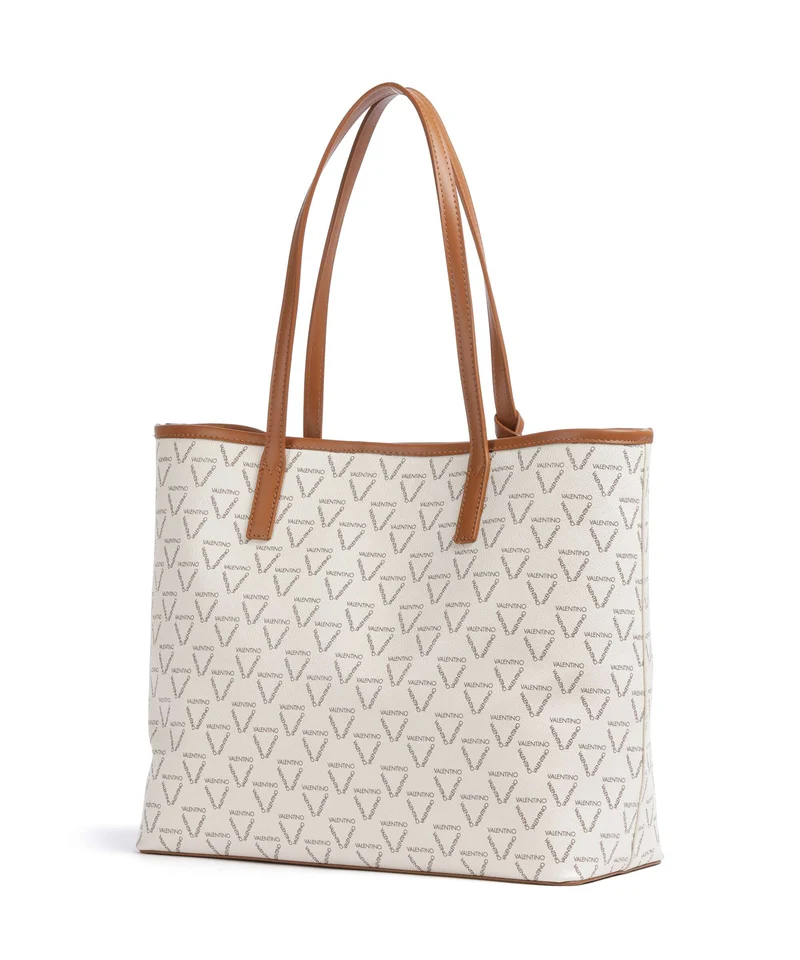 Valentino Bags Lady Re Bolsa shopping bianco/cuoio