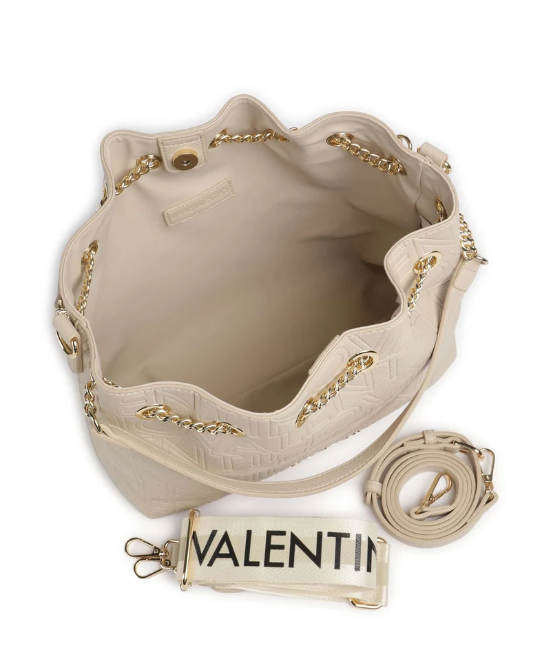 Valentino Bags Pansy Bucket bolso de mano ecru