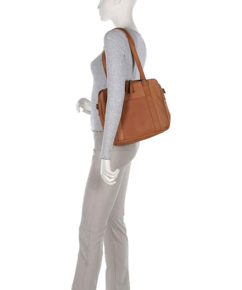 The Chesterfield Brand Wax Pull Up Cow Porlezza Bolso de hombro cognac