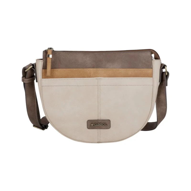 Bolso Bandolera Mujer Gabol Edna Beige con Cremallera y Bandolera Regulable