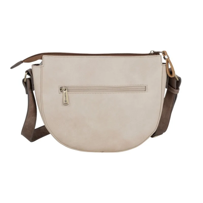 Bolso Bandolera Mujer Gabol Edna Beige con Cremallera y Bandolera Regulable