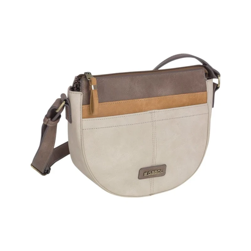 Bolso Bandolera Mujer Gabol Edna Beige con Cremallera y Bandolera Regulable