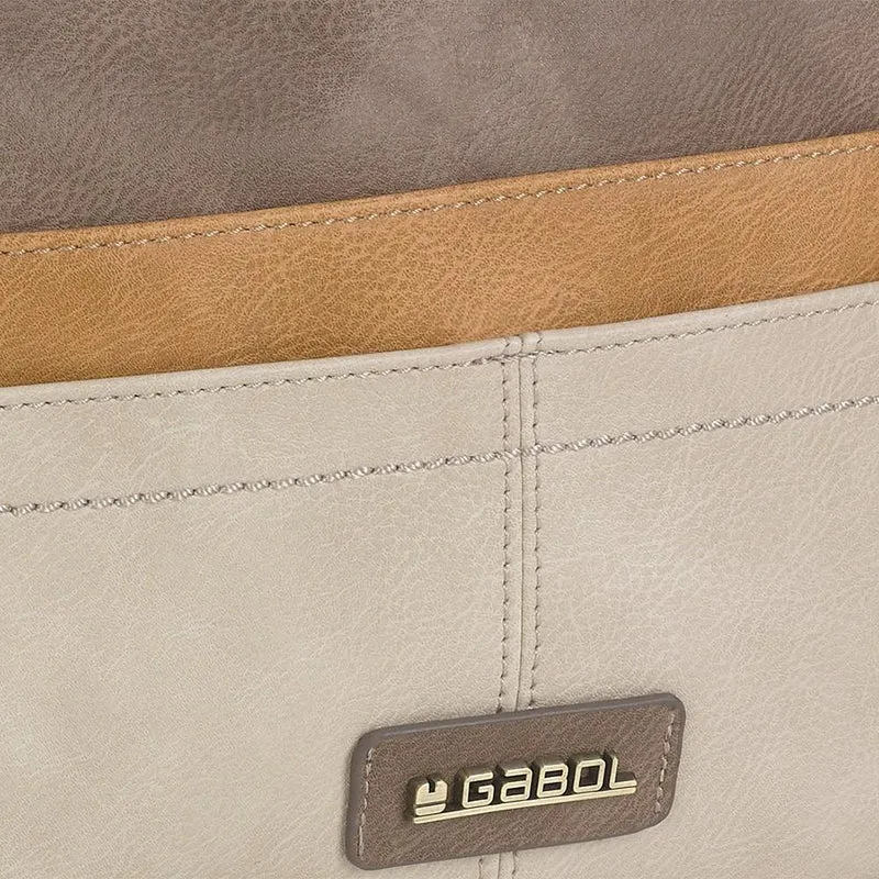 Bolso Bandolera Mujer Gabol Edna Beige con Cremallera y Bandolera Regulable