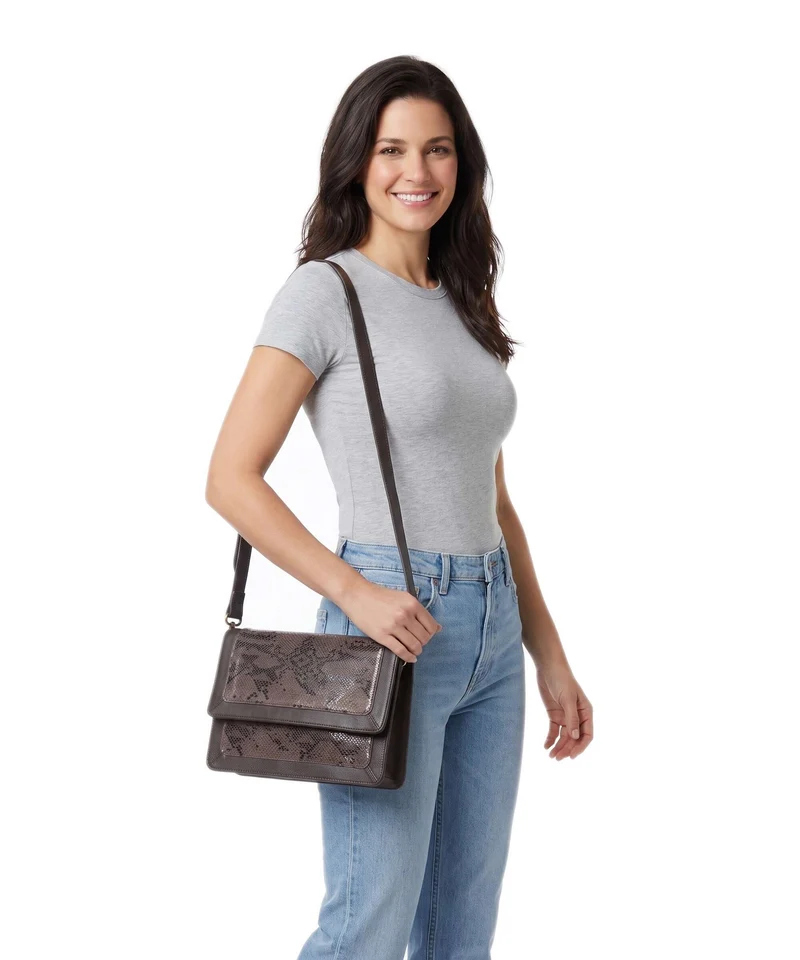 Depeche Fashion Favourites Bandolera mocca snake