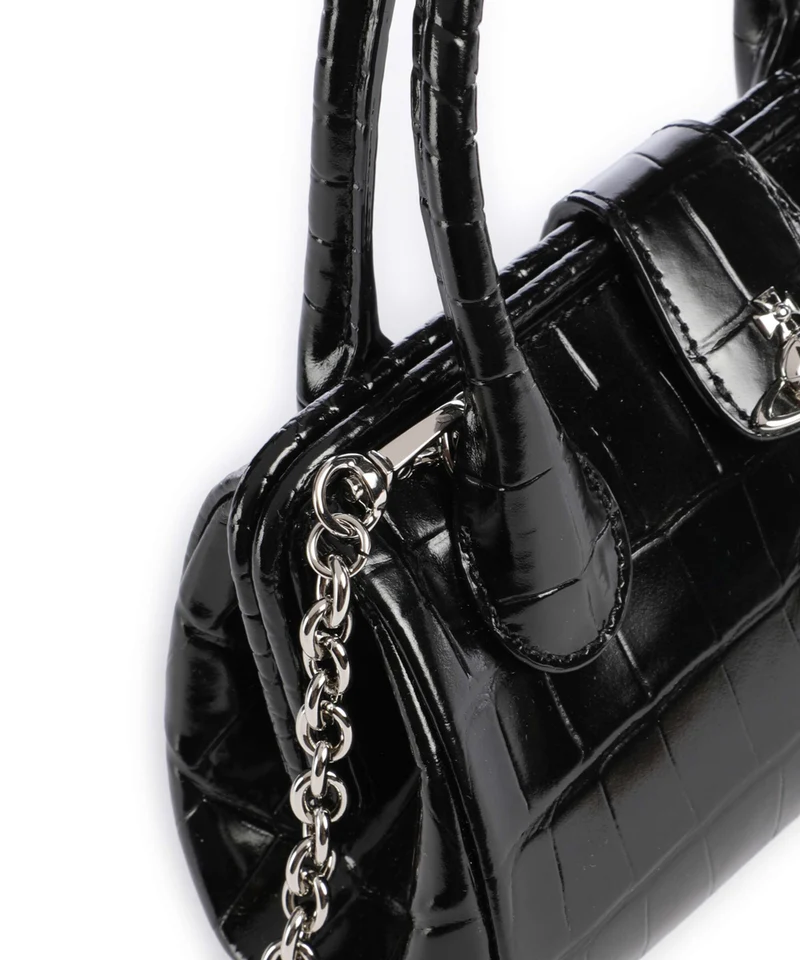 Vivienne Westwood Pamela Embossed Croc Small Bandolera black