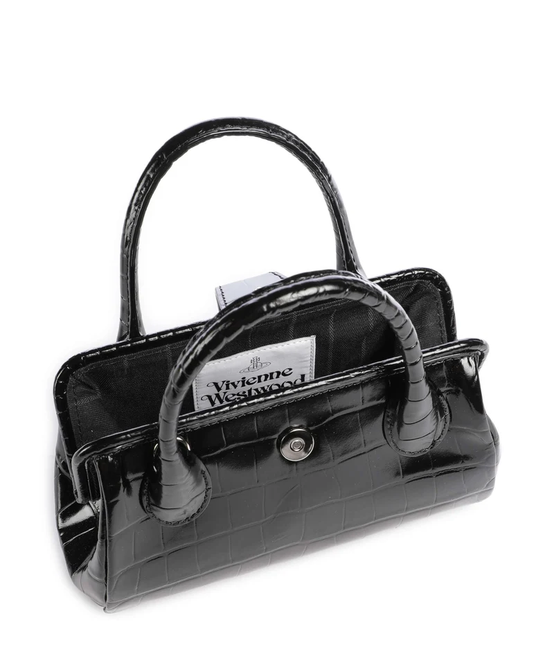 Vivienne Westwood Pamela Embossed Croc Small Bandolera black