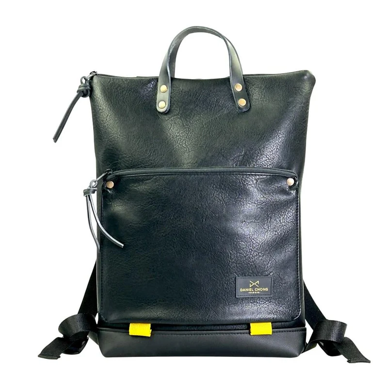 Mochila Book Holder Iconic Brunello DZ Negra y Amarillo