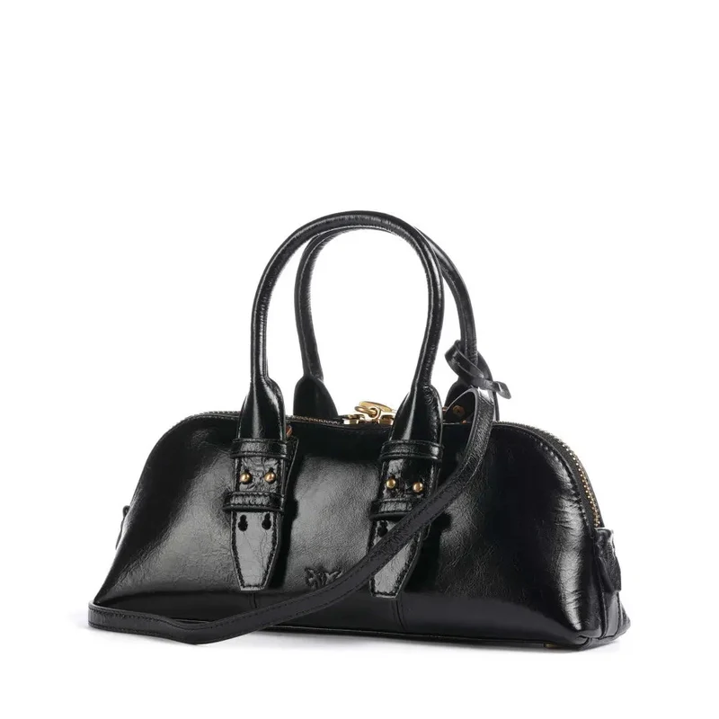 Bolso Pinko de mano cuero de ternera fino granulado negro 105334 A2VW