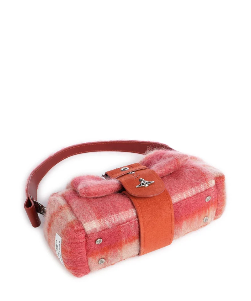 Vivienne Westwood Hazel Treasure Tartan Mohair Bolso de hombro fraser pink