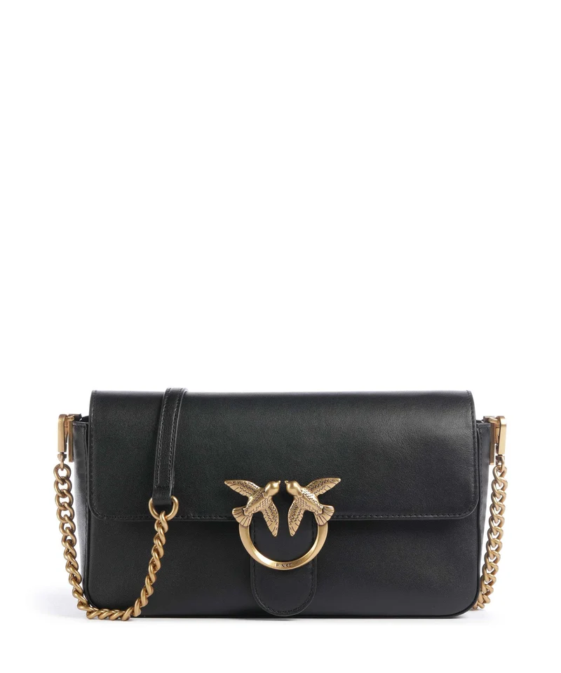 Pinko Love One Classic Slouchy Bandolera nero/antique gold