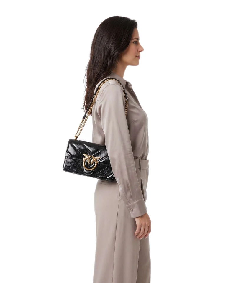 Pinko Love One Mini Bolso de hombro nero/antique gold