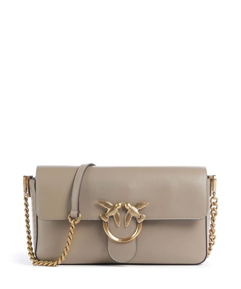 Pinko Love One Classic Slouchy Bandolera grigio talpa/antique gold