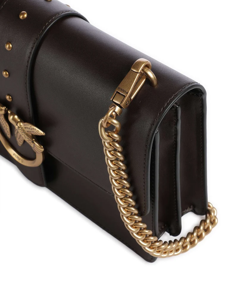 Pinko Love One Classic Bandolera marrone marasca/antique gold