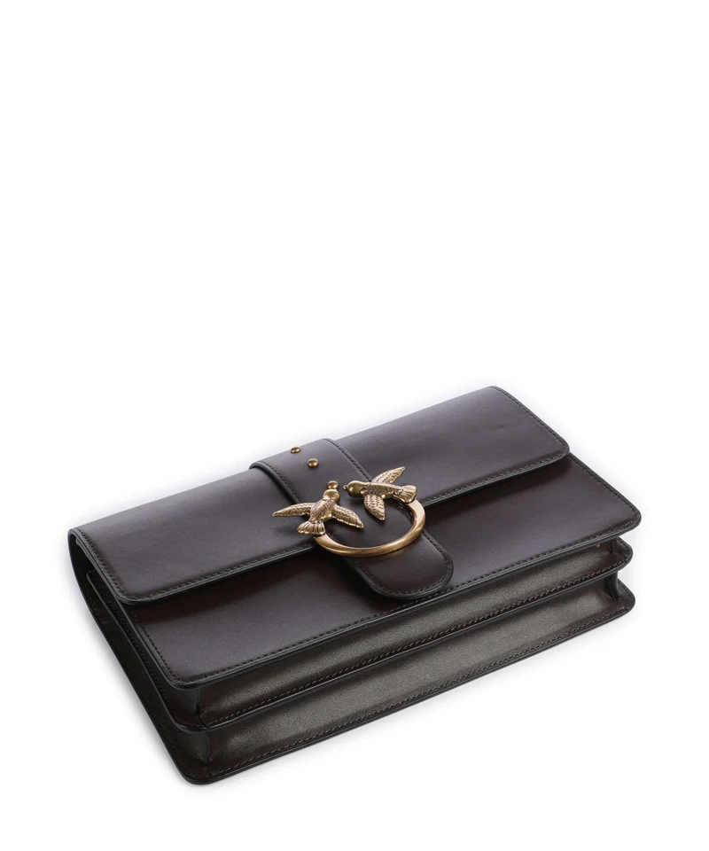 Pinko Love One Classic Bandolera marrone marasca/antique gold