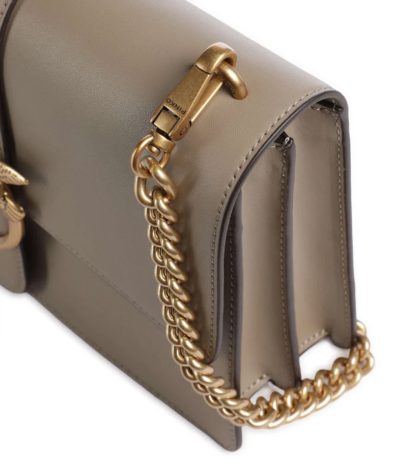 Pinko Love One Classic Bandolera grigio talpa/antique gold