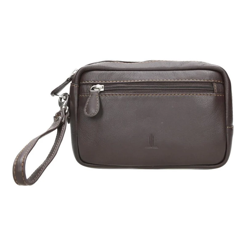 Bolso de Mano Hombre J.L Piel Clasic Marrón de Piel