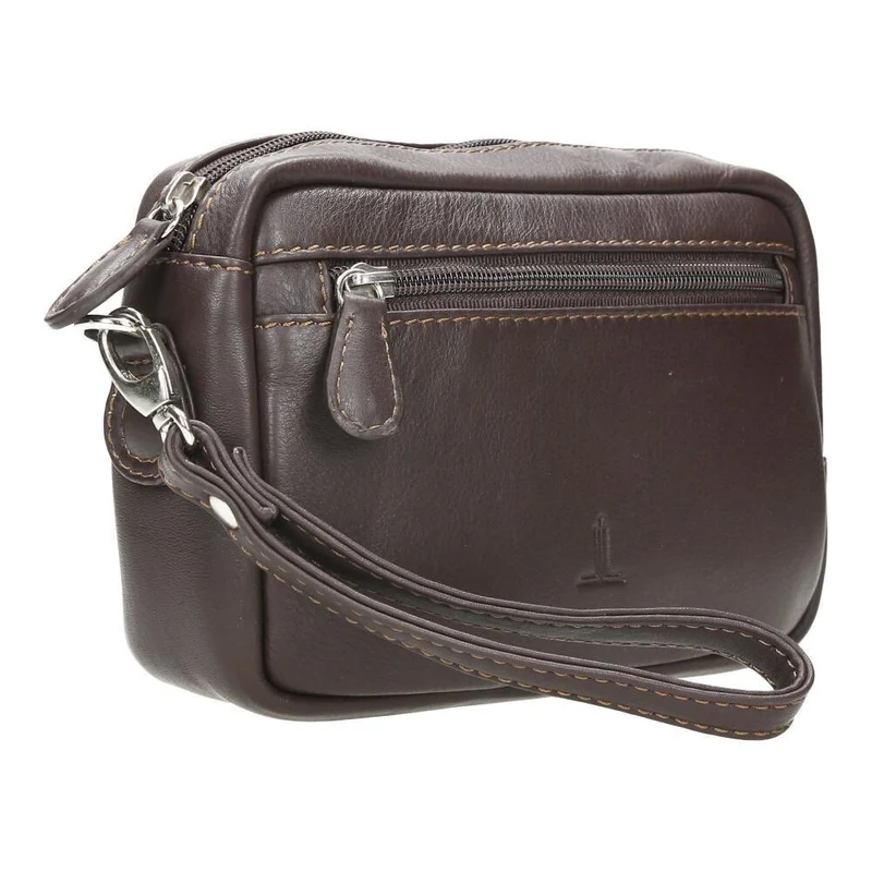 Bolso de Mano Hombre J.L Piel Clasic Marrón de Piel