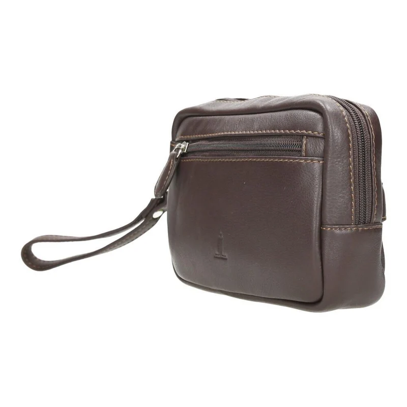 Bolso de Mano Hombre J.L Piel Clasic Marrón de Piel