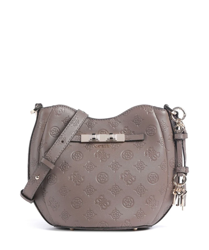 Guess Carmella Bucket bolso de mano taupe logo