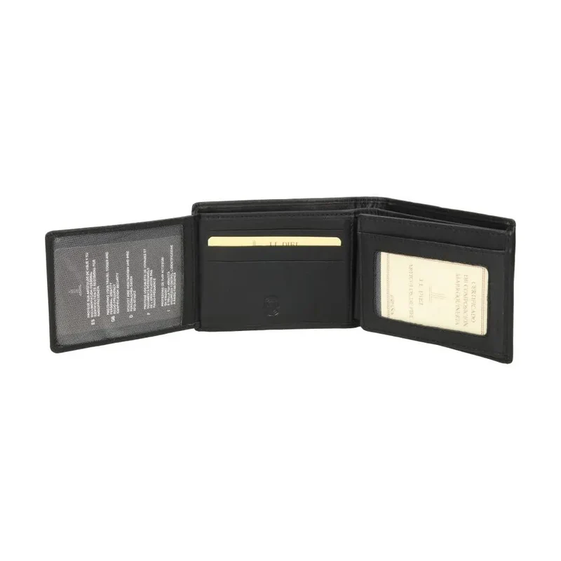 Cartera de Piel Hombre J.L Piel Clasic Negra 14 Tarjetas RFID