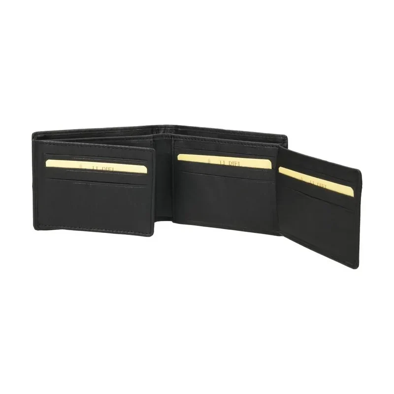 Cartera de Piel Hombre J.L Piel Clasic Negra 14 Tarjetas RFID
