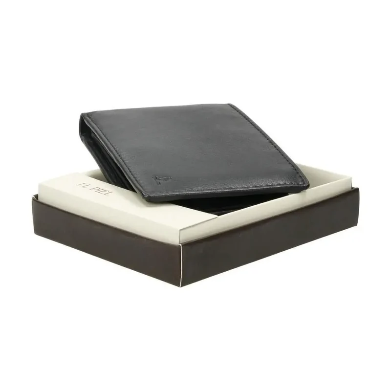 Cartera de Piel Hombre J.L Piel Clasic Negra 14 Tarjetas RFID