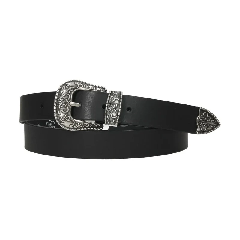 Cinturón de Piel Mujer GS Urban Postiguet Negro Hebilla Mexicana