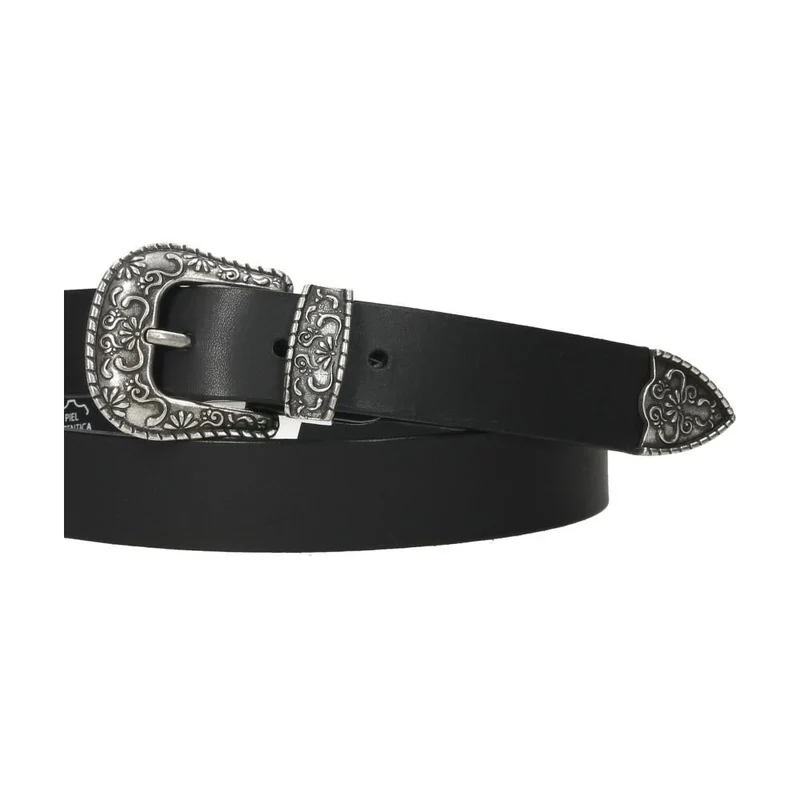 Cinturón de Piel Mujer GS Urban Postiguet Negro Hebilla Mexicana