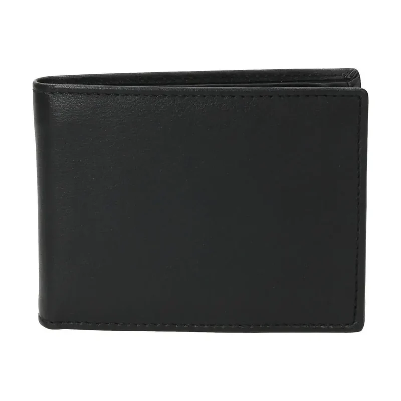 Cartera Hombre J.L Piel Negra Americana RFID 12 Tarjetas