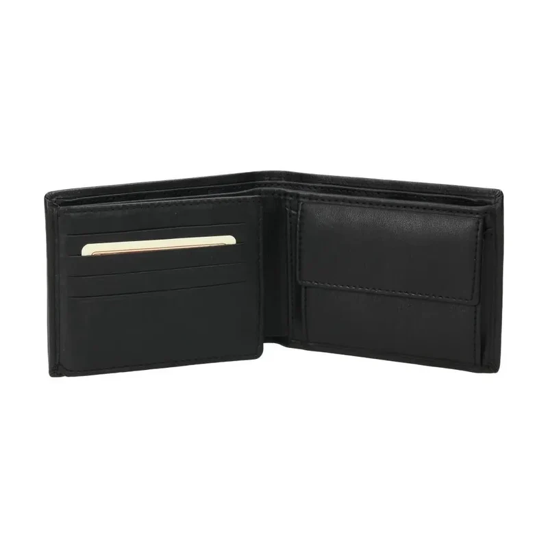 Cartera Hombre J.L Piel Negra Americana RFID 12 Tarjetas