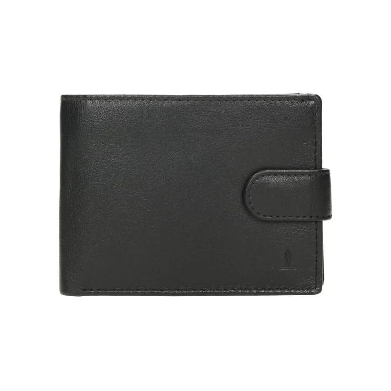 Cartera Hombre J.L Piel Negra Americana RFID con Monedero